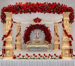 Mandap de Boda de Madera de Lujo con Temática de Palacio, Estilo Castillo Grande Personalizado, Diseño Tradicional de Pavo Real, Profesional y Ligero - Product Image 3