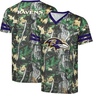 Camiseta Deportiva de Poliéster Transpirable con Malla, Manga Corta, Bordada, Antibacteriana y Ligera con Estampado de Camuflaje de los Steelers - Product Image 5
