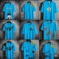 Lot de stock du Bangladesh / Expédition annulée / Surplus – T-shirt pour homme 100 % coton tricoté, imprimé sérigraphié, séchage rapide, écologique
