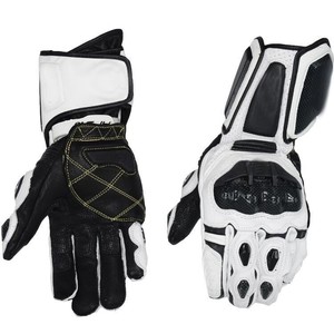 Guantes de carreras de cuero, transpirables, antideslizantes, con cierre de gancho y bucle, unisex, para montar en motocross - Product Image 4
