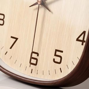 12 Inch Square Nordic Minimalist Wall <b>Clock</b> Silent Quartz Analog Single Face <b>Battery</b> Powered Beige Brown Living Room Decor - Product Image 3
