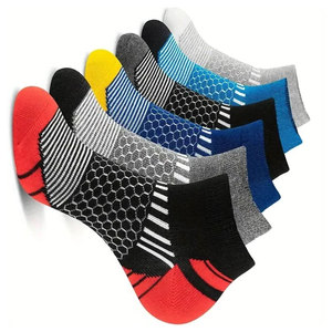 Multi Colored Six Pair Pack Short Athletic Sport Footwear Breathable Comfortable Everyday Training Running Gym Casual Low Cut - Product Image 4