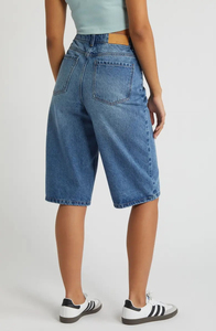 Shorts en jean pour femme de haute qualité à prix abordable, couleur bleue sexy, en coton, anti-humidité, séchage rapide, respirant, taille haute, fermeture boutonnée - Product Image 3