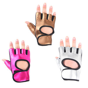 HIKE IMPEX Leather Half Finger Sports <b>Gloves</b> for Gym Fitness <b>Weight</b> Lifting Bodybuilding Training - Product Image 1