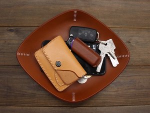 New Release Genuine Leather <b>Foldable</b> Dustproof Protection Modern Style Home <b>Office</b> Valet Catchall Custom Brand GLTY-0100 - Product Image 3