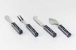 Ensemble de couverts en acier inoxydable pour boulangerie, service de fromage, gâteau, pâtisserie, couteau, ensemble de 3, couverts de luxe, qualité alimentaire - Product Image 4