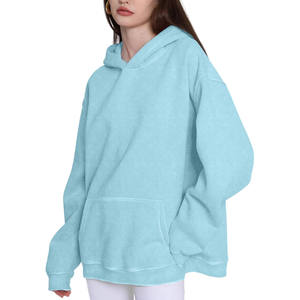 Custom Logo Cotton French Terry Hoody Wholesale Pullover Vintage Hoodies Women Oversize Acid Wash Hoodie gym fitted unisex - Product Image 4