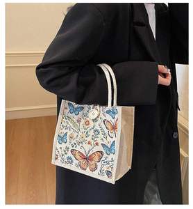 Large Capacity Jute Carry <b>Bag</b> Natural Eco Friendly Reusable Market Grocery Shopping <b>Bag</b> - Product Image 4