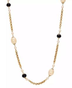 Collier long en perles de verre bleues imitation perle cultivée |   2028 - Product Image 1