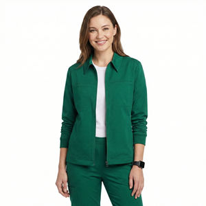 Oferta Especial: Chaqueta de Uniforme Médico Personalizable al por Mayor para Enfermeras, con Cuello Camisero y Manga Larga, Elegante para Mujer - Product Image 1