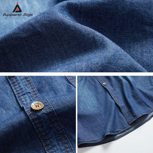 บริการ OEM เสื้อเชิ้ตยีนส์ผู้ชายแบบกำหนดเอง คุณภาพพรีเมียม ยีนส์ลำลองทรงเข้ารูป/โอเวอร์ไซส์ พร้อมโลโก้สั่งทำ สำหรับขายส่ง - Product Image 4