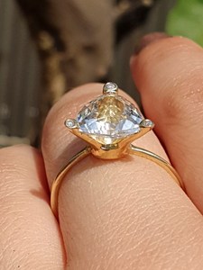 Modern 2.01CT Trillion Cut Diamond Solitaire <b>Ring</b> For Women's Lab Grown 14K Solid Gold Fine Jewelry Wedding Proposal Gift Her - Product Image 4