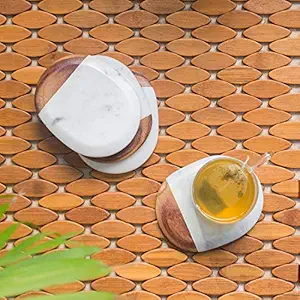 Juego de Posavasos de Madera y Mármol Premium, Ecológicos, para Decoración del Hogar y Bar, Colección de Lujo Hecha a Mano - Product Image 3