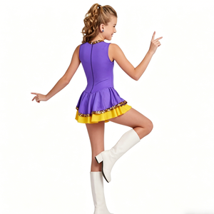 Traje de Majorette para Niñas, Vestido de Leotardo con Lentejuelas Brillantes para Actuaciones en Escenario, 100% Poliéster para Fiestas - Product Image 4