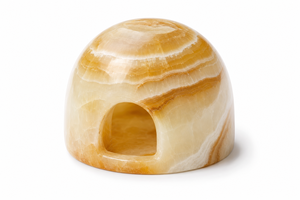Support de bougie chauffe-plat en onyx ambre naturel, fait main, en forme d'igloo, en pierre, vente en gros, logo personnalisé, décoration spa et maison - Product Image 3