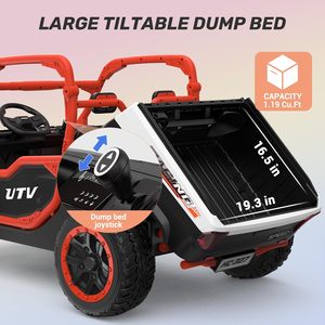 ANPABO Camión Volquete Eléctrico de 2 Plazas, 24V, 4x75W, Velocidad Máxima 5 Mph, Coche Eléctrico para Niños con Plataforma Volcadora Eléctrica, Pala y Música, para Edades de 3 a 8 Años - Product Image 2