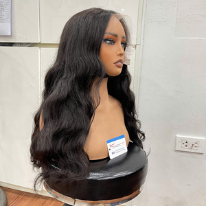 Best Selling <b>wig</b> human hair middle lace closure <b>wig</b> natural <b>wavy</b> natural hair for women soft style raw hair vendor color - Product Image 1