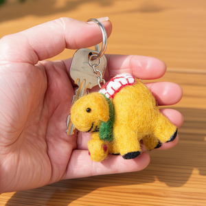 Plush Soft Handmade <b>Cartoon</b> Wool Felt 3D Shape Key Chains & Felted Key <b>Ring</b> - Product Image 3