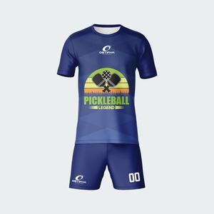 Unisex Casual Sportswear Pickleball <b>Club</b> Uniform Active Short Sleeve <b>Top</b> and Shorts Set - Product Image 4