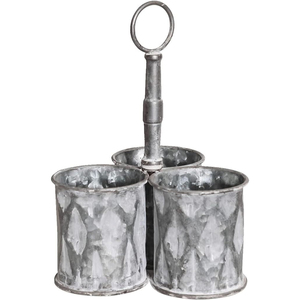 Large Capacity Vintage Metal Utensil <b>Caddy</b> Rust-Resistant Galvanized Tin Utensil Holder For Spoons And Spatulas Storage On Sale - Product Image 5
