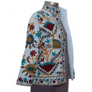 Chaqueta Bomber de Algodón 100% con Estampado Floral Vintage, Diseño Bordado a Mano TNT Suzani, Transpirable y Ecológica para Varias Temporadas - Product Image 5