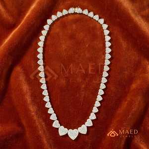 Gold Heart Moissanite Tennis <b>Necklace</b> Luxury Iced Out Heart Chain Fashion Jewelry <b>Statement</b> <b>Necklace</b> For Women - Product Image 4