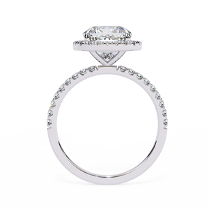 Bague de fiançailles en or 14 carats | Diamant de laboratoire 1,75 ct EF VVS certifié IGI |   Coupe coussin |   Bague de galerie pavée discrète |   Vente en gros - Product Image 3