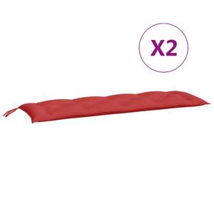 Ensemble de 2 coussins de banc de jardin extra longs en tissu Oxford rouge, élégants coussins d'extérieur - Product Image 2