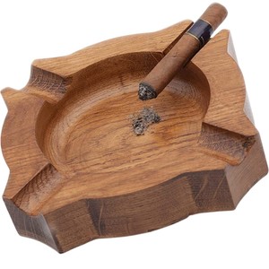 Cendrier carré en bois massif fait main avec 4 fentes, accessoires pour fumeurs, décoration pour la maison et le bureau - Product Image 3