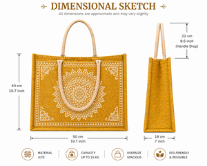 Sac de courses en jute avec fermeture magnétique - Product Image 4