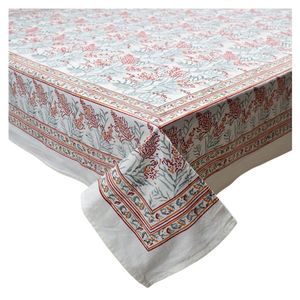 Mantel Rectangular con Estampado Floral Elegante, de Algodón Estampado a Mano, 150x220 cm, Color Lila Tango - Product Image 6