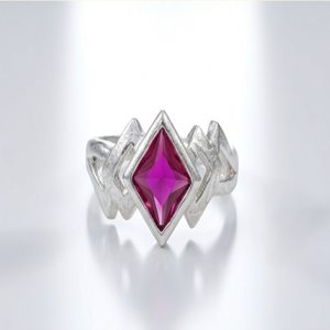 DIVYORO แหวนแฟชั่นสีเงินสำหรับผู้หญิง FUCHSIA PINK - Product Image 1