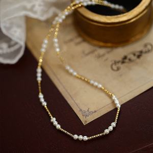 สร้อยคอไข่มุกน้ำจืดธรรมชาติสไตล์บาร็อคสำหรับผู้หญิงดีไซน์เฉพาะกลุ่มสร้อยคอระดับกระดูกไหปลาร้าระดับไฮเอนด์ - Product Image 1