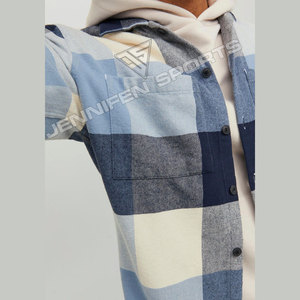 เสื้อเชิ้ตแฟลนเนลผู้ชายแฟชั่นล่าสุด ผ้าขนสัตว์ 100% แขนยาว สวมใส่สบายสำหรับฤดูหนาว ขายส่ง OEM คุณภาพสูง รับผลิตตามแบบ กันยับ - Product Image 4