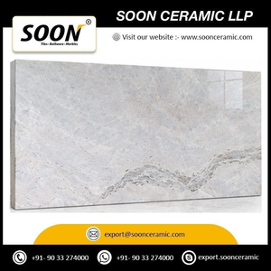 SOON CERAMIC Prix direct usine Blanc neige Bookmatch Calcite Grande dalle polie Moderne Écologique Design 3D pour l'aménagement intérieur - Product Image 5