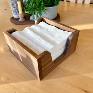 Porta Servilletas de Madera Rústico Hecho a Mano |   Organizador de Mesa Portátil para Mesa de Comedor, Decoración de Cafetería y Restaurante - Product Image 4