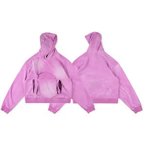 Nouveau style 2026 – Sweats à capuche en molleton de coton mélangé, écologiques, respirants, effet vieilli, design tendance, prix bas, vente en gros - Product Image 1