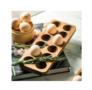 New Style Decorative <b>Egg</b> Rack Wooden <b>Eco</b>-Friendly Space-Saving Kitchen Refrigerator Counter Top use - Product Image 1