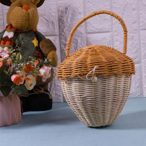 Bolsas de fiesta infantiles de ratán con forma de bellota, bolsa de regalo natural para niños, bolso de mano infantil más vendido, cesta de mano para niños - Product Image 5