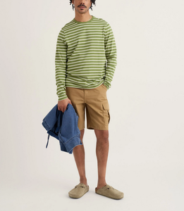 OEM Wholesale Direct Sale Custom Brand Logo 100% Premium Cotton 180 GSM Striped Men's Long Sleeve T-shirts O-Neck Regular Fit - Product Image 5