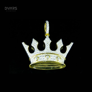 จี้มงกุฎเพชรโมอิสซาไนต์สุดหรู เงินแท้ 925 ชุบทอง ประดับเพชร สำหรับผู้ชาย สไตล์ฮิปฮอป เครื่องประดับแฟชั่นสำหรับงานปาร์ตี้ - Product Image 2