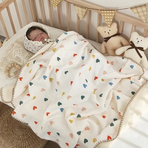 Ventes en gros de couvertures pour bébés en coton doux rectangulaires en mousseline - Product Image 2