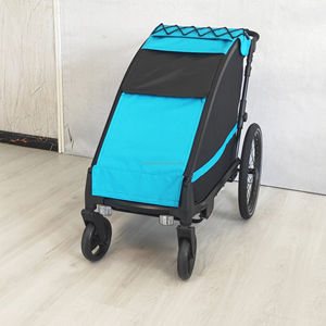 Remorque de vélo pour chien et poussette pour animaux de compagnie 3 en 1 en alliage d'aluminium avec suspension indépendante - Légère - Product Image 3