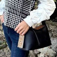 Sac à bandoulière pour femme en cuir véritable de luxe, fermeture éclair, motif floral tendance, haute qualité, logo vierge, vente chaude