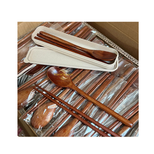 Ensemble de cuillères et baguettes en bois personnalisées, ustensiles écologiques pour marque privée - Product Image 6