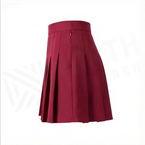 Minifalda Plisada para Mujer, Color Sólido, Cintura Alta, Tejido de Tela, Estilo para Todas las Temporadas - Product Image 3