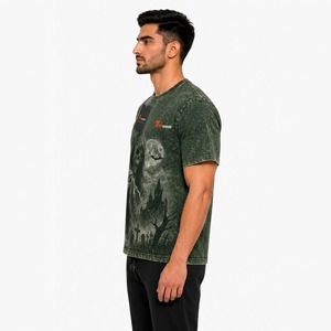 T-shirts pour hommes vintage délavés à l'acide, en jersey de coton premium, à manches courtes, col rond, coupe décontractée, anti-rétrécissement, séchage rapide - Product Image 3