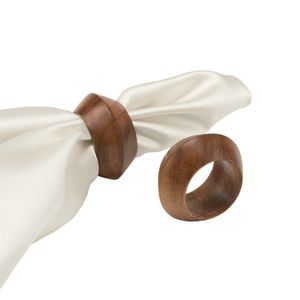 Hermosos anillos para servilletas de madera natural para la mesa del hogar y para recepciones, con bordes lisos y un diseño redondo atemporal. - Product Image 4