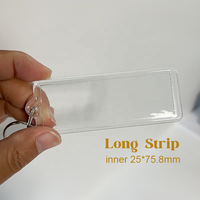 Gantungan Kunci Strip Photobooth Kosong 1X3 Akrilik Bening 25*75mm Panjang Tali Kulit PU Lembut Dapat Dicetak Sesuai Pesanan Souvenir Pesta Pernikahan
