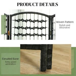 Paravento Pieghevole a 8 Ante Nero, Divisorio per Stanza e Schermo per la Privacy - Product Image 2